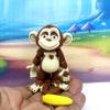 3D Printed Monkey with Banana, 1pc 2.75" Tall Articulated Posable Monkey Animal Toy, Desk Decor AM001-SMALL-NT (Brown) view 1