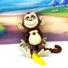 3D Printed Monkey with Banana, 1pc 2.75" Tall Articulated Posable Monkey Animal Toy, Desk Decor AM001-SMALL-NT (Brown) view 2