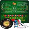 Roulette Wheel Game Set Include 47.2" x 23.6"Rubber Tabletop Layout Mat(Double Sided)10 Inch Roulette Wheel200 Chips Dealer ButtonWin Marker3 DicesChip Rake Casino Game Sets Gift Ideas view 1