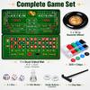 Roulette Wheel Game Set Include 47.2" x 23.6"Rubber Tabletop Layout Mat(Double Sided)10 Inch Roulette Wheel200 Chips Dealer ButtonWin Marker3 DicesChip Rake Casino Game Sets Gift Ideas view 2