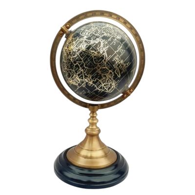10 Inch World Globe  Handcrafted Antique Finish Tabletop Decor | Vintage Style Collectible for Home Office