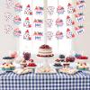 A Berry Sweet Baby is on The Way Banner, 3pcs Berry Baby Shower Paper Garland Decorations Red and Blue Berry Sweet Gender Reveal Party Supplies view 2