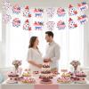 A Berry Sweet Baby is on The Way Banner, 3pcs Berry Baby Shower Paper Garland Decorations Red and Blue Berry Sweet Gender Reveal Party Supplies view 4