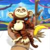3D Printed Articulated Monkey with Banana in a Tree, 1pc 5" Tall Posable and Hangable Monkey, Articulated Animal Toy, Desk Decor (Brown & Beige) view 2