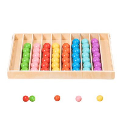 Color Sorting Game - Wooden Learning Balls, Early Education Toy with Practice, Classroom Play Set with Fun, Homeschool Activity Style, Supplies for Boys, Girls, Kindergarten