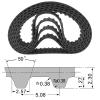 2pcs XL Belt 88/90/94/96/100/102/110/116/118/120XL Width 10mm Rubber Drive Belt(XL116) view 2