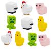 10Pcs 3D Square Animal Figurines Set - DIY Cute Alpaca, Chick & Sheep Miniature Decor for Desktop, Game Room & Shelf Display, Creative Small Ornaments and Collectible Model Car Accessories view 1
