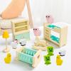 10Pcs 3D Square Animal Figurines Set - DIY Cute Alpaca, Chick & Sheep Miniature Decor for Desktop, Game Room & Shelf Display, Creative Small Ornaments and Collectible Model Car Accessories view 2