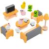 10Pcs 3D Square Animal Figurines Set - DIY Cute Alpaca, Chick & Sheep Miniature Decor for Desktop, Game Room & Shelf Display, Creative Small Ornaments and Collectible Model Car Accessories view 3