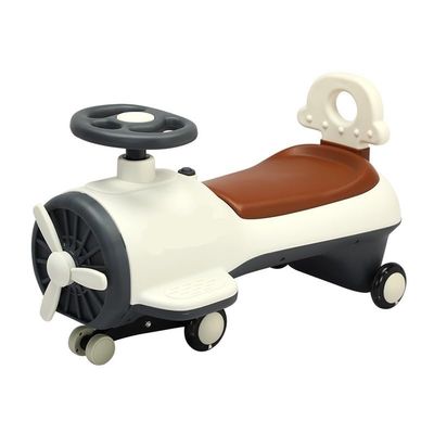Wiggle Scooter Twist Car Music with Music Light Silent PU Universal Wheels Anti-Rollover Sturdy Swing Cars(Grey)
