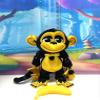 3D Printed Articulated Monkey with Banana in a Tree, 1pc 5" Tall Posable and Hangable Monkey, Articulated Animal Toy, Desk Decor (Black & Gold) view 2