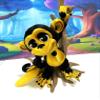 3D Printed Articulated Monkey with Banana in a Tree, 1pc 5" Tall Posable and Hangable Monkey, Articulated Animal Toy, Desk Decor (Black & Gold) view 3