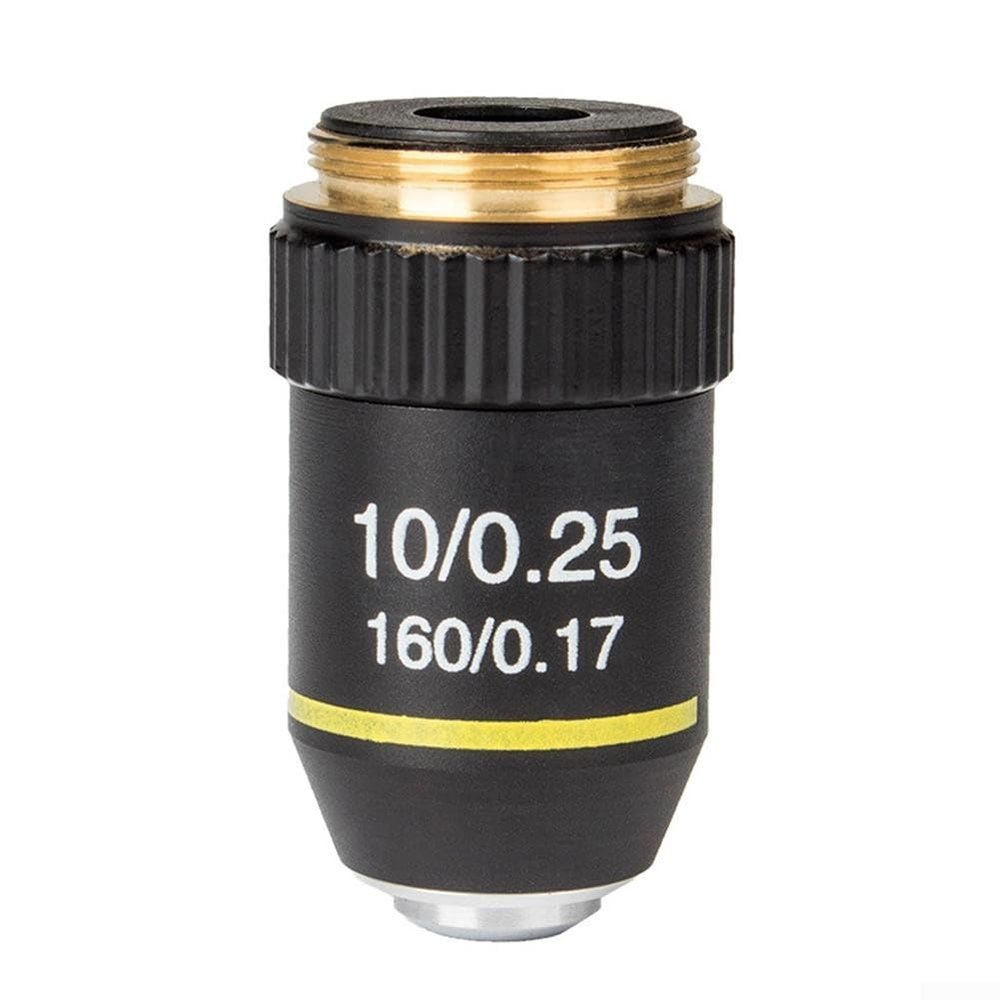 195 Achromatic Objective Lens With 20.2mm RMS, Multi Magnification Options For Biological Microscopes, Dust Proof Packaging (10 X)
