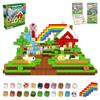 MILENTII 200 PCS Light Up Magnetic Building Blocks for Kids, Green Farm House Building Blocks, STEM Stacking Toys, Magnetic Cubes, Creative Construction Magnet Blocks, Educational Toy Ages 3+ view 1
