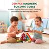 MILENTII 200 PCS Light Up Magnetic Building Blocks for Kids, Green Farm House Building Blocks, STEM Stacking Toys, Magnetic Cubes, Creative Construction Magnet Blocks, Educational Toy Ages 3+ view 2