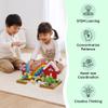 MILENTII 200 PCS Light Up Magnetic Building Blocks for Kids, Green Farm House Building Blocks, STEM Stacking Toys, Magnetic Cubes, Creative Construction Magnet Blocks, Educational Toy Ages 3+ view 3