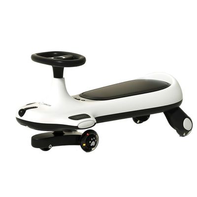 Wiggle Scooter Swing Car for Kids Ride On Toys for Indoor Outdoor Silent Wheels Lights & Music Anti-Rollover(Black)