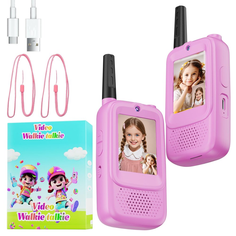 Video Walkie Talkies for Kids, Juguetes para Nias Video Intercom Kids Walkies Talkies, Indoor Outdoor Spy Mission Toys for Family Games, Outside, Camping, Hiking for Boys Girls