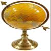 5" World Map Globe Handcrafted Antique Finish | Engraved Armillary Table Top Decor | Educational Nautical Gift with Compass view 1