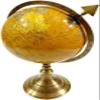 5" World Map Globe Handcrafted Antique Finish | Engraved Armillary Table Top Decor | Educational Nautical Gift with Compass view 2