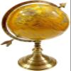 5" World Map Globe Handcrafted Antique Finish | Engraved Armillary Table Top Decor | Educational Nautical Gift with Compass view 3