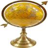 5" World Map Globe Handcrafted Antique Finish | Engraved Armillary Table Top Decor | Educational Nautical Gift with Compass view 4