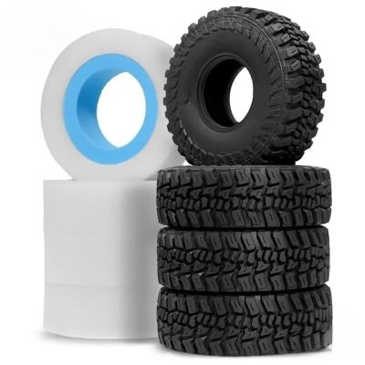 RC Crawlers Spare Parts For Trx4 For Trx6 For Axial For Scx10 GEN7 8 90046 1/10 4PCS 1.9'' Crawler Tires Dual Stage EVA Foam Inserts Upgrade Kit RC(Blue)