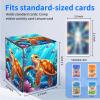 LROTFNGX for MTG Deck Box for Trading Cards 100+ Sleeved Card Commander Deck Box,Leather Magnetic Secure & Portable Storage Case Fits for YuGiOh TCG CCG Magic,Cartoon Turtle view 2
