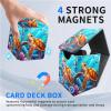 LROTFNGX for MTG Deck Box for Trading Cards 100+ Sleeved Card Commander Deck Box,Leather Magnetic Secure & Portable Storage Case Fits for YuGiOh TCG CCG Magic,Cartoon Turtle view 4