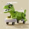 Wiggle Scooter Dinosaur Balance Bike Toddler 4-Wheel Twice Car with Music and Light Effects First Birthday Gifts(Purple) view 2