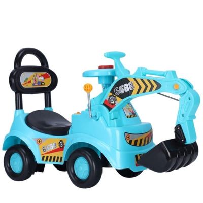 Wiggle Scooter Toy Tractors for Kids Ride On Excavator Music Sounds Digger Scooter Bulldozer Toddler Construction Truck Under Seat Storage(Blue,Only Twice car)