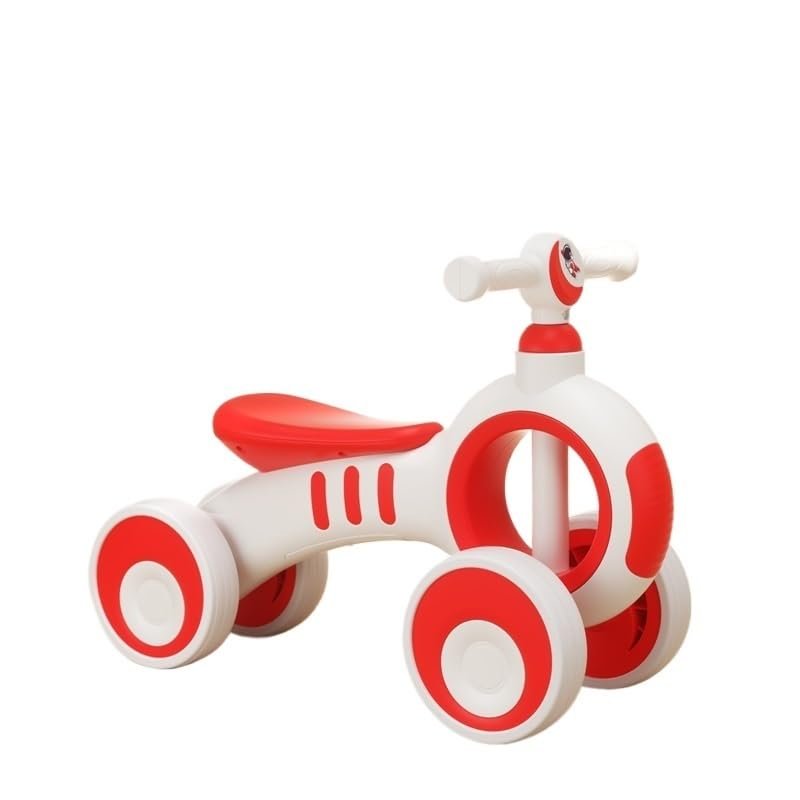 Wiggle Scooter Baby Balance Bike No Pedal 4 Silence Wheels First Riding on Toys for 1 Year Old Boys Girls First Gifts(Rojo,No Light)