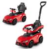 Costzon Push Car for Toddlers, 3 in 1 Toyota Licensed Stroller Sliding Walking Car w/Handle, Music, Safety Guardrail, Under-Seat Storage, Foot-to-Floor Kids Ride On Toys for Boys Girls (Red) view 1