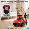 Costzon Push Car for Toddlers, 3 in 1 Toyota Licensed Stroller Sliding Walking Car w/Handle, Music, Safety Guardrail, Under-Seat Storage, Foot-to-Floor Kids Ride On Toys for Boys Girls (Red) view 3