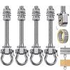 4Pcs Heavy Duty Swing Hangers with Bearings Swing Hooks for Wood & Metal Beams Stainless Steel Swing Hardware Bolts for Hanging Hammocks Chair, Yoga Swings, Porch Swing 5" X M2/5", 1500LB Capacity view 1