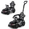Costzon Push Car for Toddlers, 3 in 1 Toyota Licensed Stroller Sliding Walking Car w/Handle, Music, Safety Guardrail, Under-Seat Storage, Foot-to-Floor Kids Ride On Toys for Boys Girls (Black) view 1