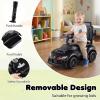 Costzon Push Car for Toddlers, 3 in 1 Toyota Licensed Stroller Sliding Walking Car w/Handle, Music, Safety Guardrail, Under-Seat Storage, Foot-to-Floor Kids Ride On Toys for Boys Girls (Black) view 4