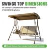 SCOMANAGE 2 Person Swing Replacement Top Cover, Waterproof Anti-UV Canopy Compatible with Garden Treasures Outdoor Garden Swing, Khaki view 2