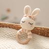 Natural Hand-Knit Wooden Baby Rattle - Soft Animal Shaped Sensory Toy for Newborns, Infants | Safe Beechwood & Crochet Texture | Perfect Baby Shower Gift view 2