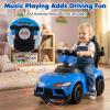 Costzon Push Car for Toddlers, 3 in 1 Toyota Licensed Stroller Sliding Walking Car w/Handle, Music, Safety Guardrail, Under-Seat Storage, Foot-to-Floor Kids Ride On Toys for Boys Girls (Blue) view 3