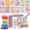 BenLouis 12 Hippie Boho Mini Coloring Books Kids with 12 Stacking Crayons Retro Daisy Party Favors Small Activity Books Bulk for Kids Two Groovy Party Gift Goodie Bag Stuffers view 1