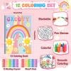 BenLouis 12 Hippie Boho Mini Coloring Books Kids with 12 Stacking Crayons Retro Daisy Party Favors Small Activity Books Bulk for Kids Two Groovy Party Gift Goodie Bag Stuffers view 2