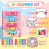 BenLouis 24 Fast Food Mini Coloring Books Kids with 24 Stacking Crayons Snacks Donut Pizza Party Favors Activity Books Bulk for Kids Delicious Fast Food Goodie Bag Gift Stuffer Classroom Reward view 2