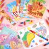 BenLouis 24 Fast Food Mini Coloring Books Kids with 24 Stacking Crayons Snacks Donut Pizza Party Favors Activity Books Bulk for Kids Delicious Fast Food Goodie Bag Gift Stuffer Classroom Reward view 3