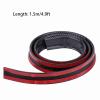 1.5m/4.9ft Carbon Fiber Soft Rubber Car Rear Roof Trunk Spoiler Wing Lip Sticker (Black) view 4