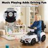 Costzon Push Car for Toddlers, 3 in 1 Toyota Licensed Stroller Sliding Walking Car w/Handle, Music, Safety Guardrail, Under-Seat Storage, Foot-to-Floor Kids Ride On Toys for Boys Girls (White) view 3