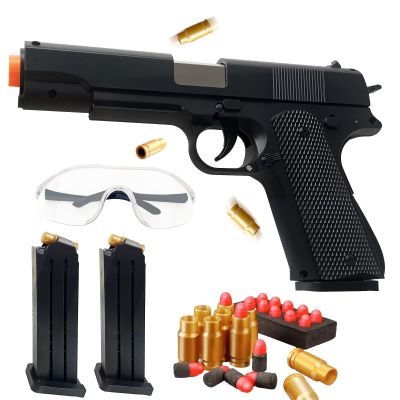 Classic 1911 Foam Blaster - Toy Pistol with Shell Ejection, 32FT Range, Includes 2 Mags, 50 EVA Bullets, 40 Shells & Goggles, Realistic Target Practice, Exciting Gift for Teens & Adults