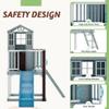 HOMMOW Outdoor Kids Playhouse, Cedar Wooden Outdoor Playhouse with Slide,Growth Chart,Interactive Play Kitchen,Installation Manual and Videos, Blue Grey view 4