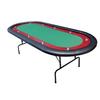 Geelife 96" Light Series Foldable Poker Table with Wooden Racetrack Felt Stainless Legs Cup Holders Green view 1