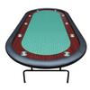 Geelife 96" Light Series Foldable Poker Table with Wooden Racetrack Felt Stainless Legs Cup Holders Green view 3